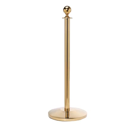 Queue Solutions RopeMaster 351, Crown Top, Sloped Base, Polished Brass Finish PRB351-PB